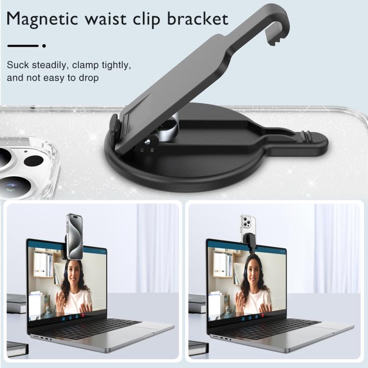 Magnetic Clip Phone Holder Belt Clip Bracket(Black) - Ring Holder by buy2fix | Online Shopping UK | buy2fix