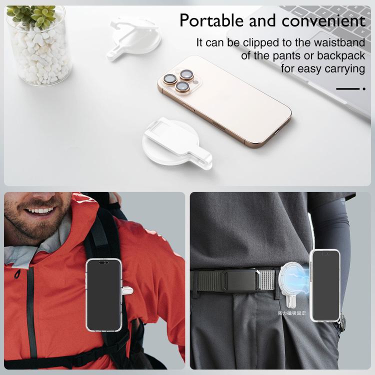 Magnetic Clip Phone Holder Belt Clip Bracket(Silver Plating) - Ring Holder by buy2fix | Online Shopping UK | buy2fix