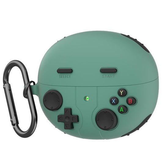For Huawei FreeClip Retro Game Console Style Silicone Earbuds Case(Pine Green)