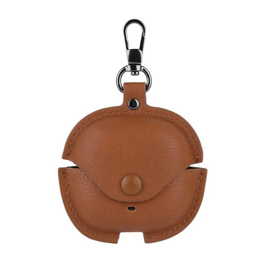For Redmi Buds 8 Lite / Buds 6 Lite Business Leather Earphone Protective Case with Hook(Light Brown)