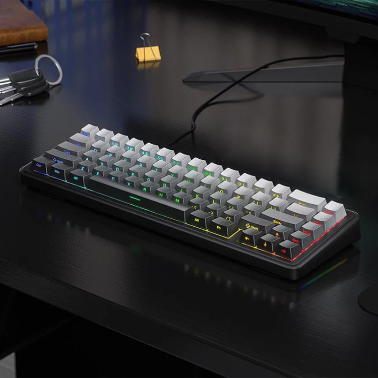 AULA F65 67 Keys 2.4G / BT / Wired Three Model RGB Gaske Mechanical Keyboard(Gradient Grey-Purple Axis) - Wired Keyboard by AULA | Online Shopping UK | buy2fix