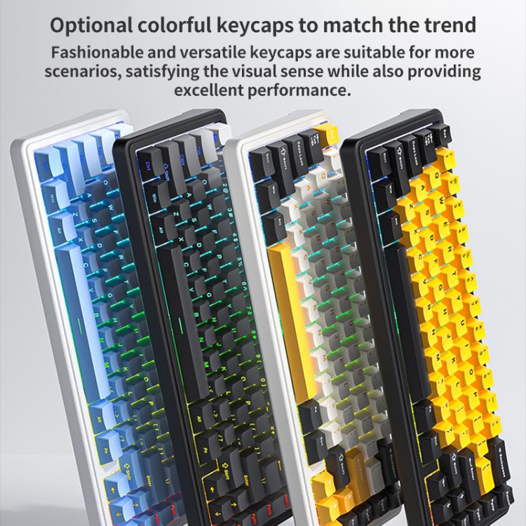 AULA F65 67 Keys 2.4G / BT / Wired Three Model RGB Gaske Mechanical Keyboard(Black Yellow-Blue Axis) - Wired Keyboard by AULA | Online Shopping UK | buy2fix
