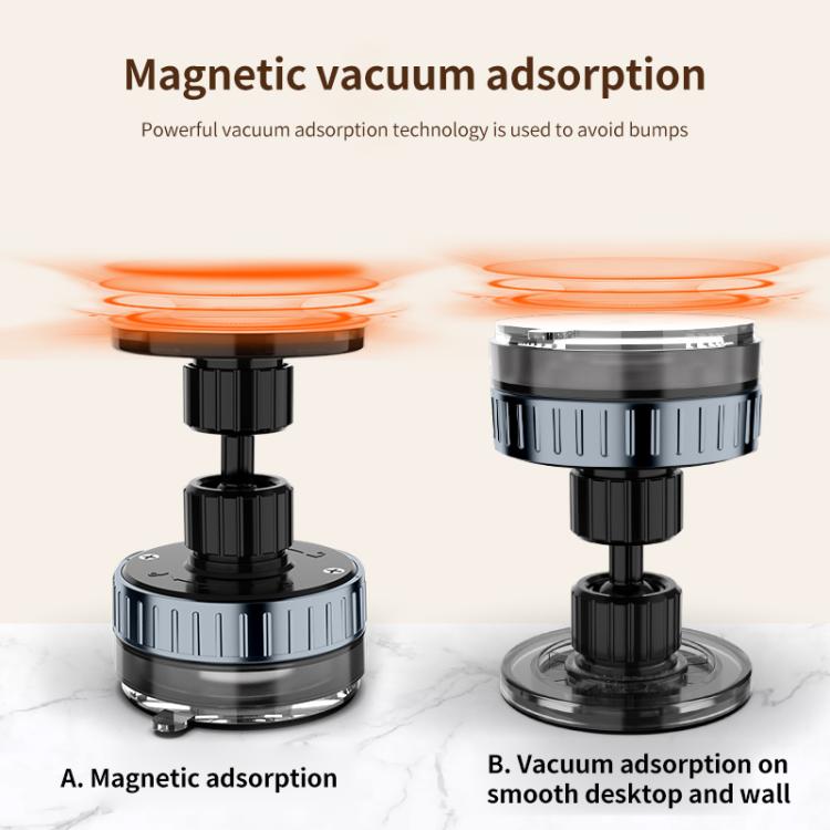CTT26 Foldable Vacuum Magnetic Suction Cup Kitchen Phone Holder(Black) - Desktop Holder by buy2fix | Online Shopping UK | buy2fix