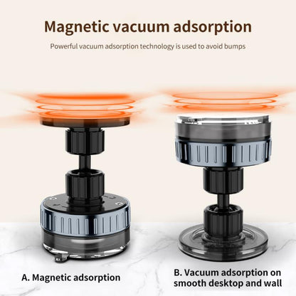 CTT26 Foldable Vacuum Magnetic Suction Cup Kitchen Phone Holder(Black) - Desktop Holder by buy2fix | Online Shopping UK | buy2fix