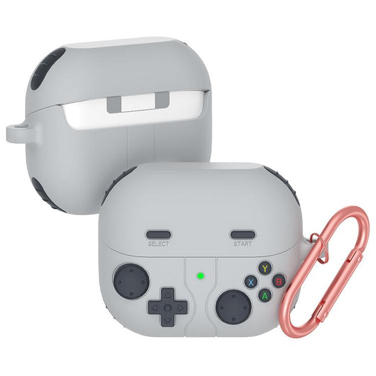 For Samsung Galaxy Buds3 / Buds3 Pro Retro Game Console Style Silicone Earbuds Case(Light Grey)