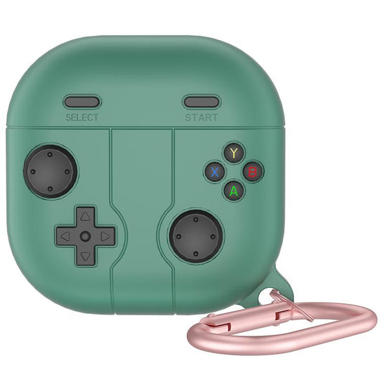 For Samsung Galaxy Buds Live Retro Game Console Style Silicone Earbuds Case(Pine Green)