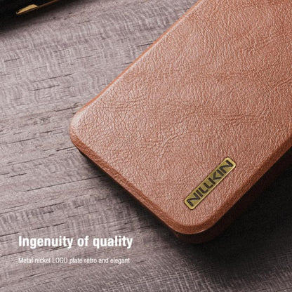 For Samsung Galaxy S25 5G NILLKIN QIN Series Pro Sliding Camera Cover Design Leather Phone Case(Brown) - Galaxy S25 5G Cases by NILLKIN | Online Shopping UK | buy2fix