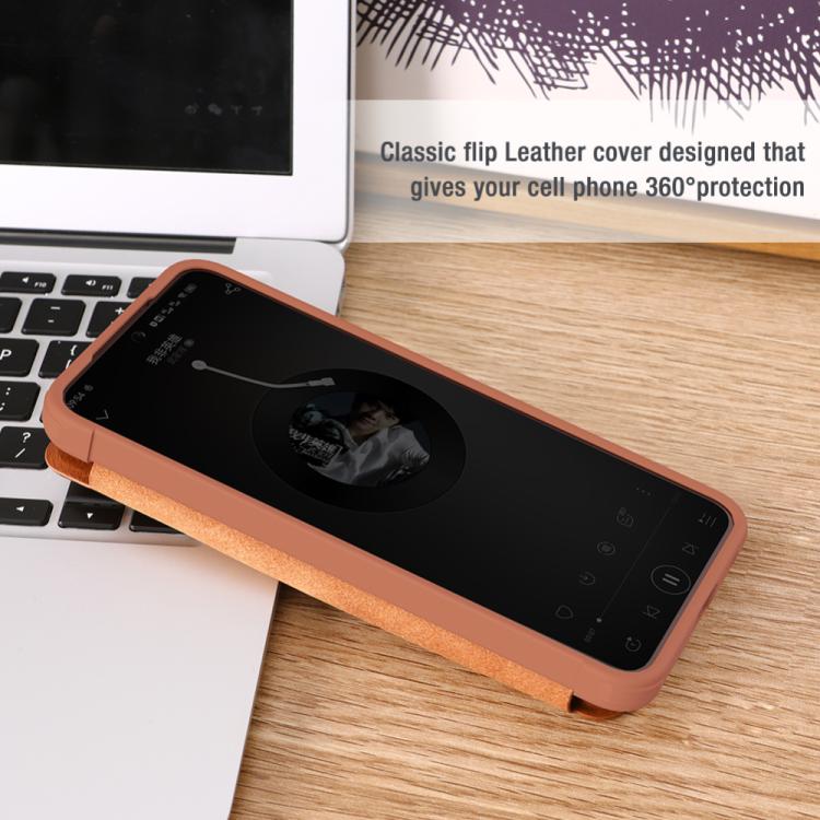 For Samsung Galaxy S25 5G NILLKIN QIN Series Pro Sliding Camera Cover Design Leather Phone Case(Brown) - Galaxy S25 5G Cases by NILLKIN | Online Shopping UK | buy2fix