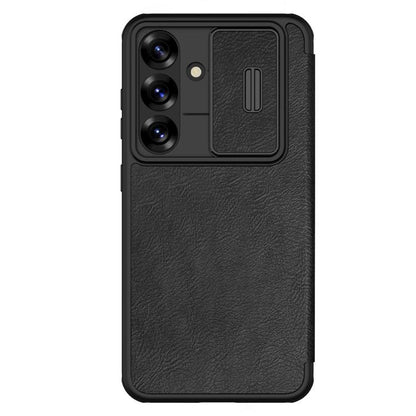 For Samsung Galaxy S25+ 5G NILLKIN QIN Series Pro Sliding Camera Cover Design Leather Phone Case(Black) - Galaxy S25+ 5G Cases by NILLKIN | Online Shopping UK | buy2fix