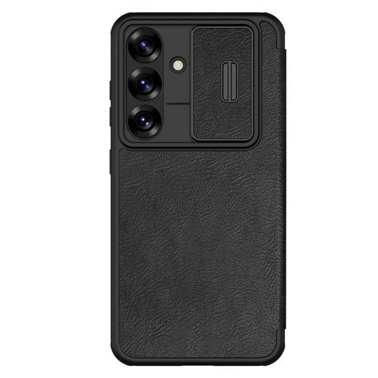 For Samsung Galaxy S25+ 5G NILLKIN QIN Series Pro Sliding Camera Cover Design Leather Phone Case(Black) - Galaxy S25+ 5G Cases by NILLKIN | Online Shopping UK | buy2fix