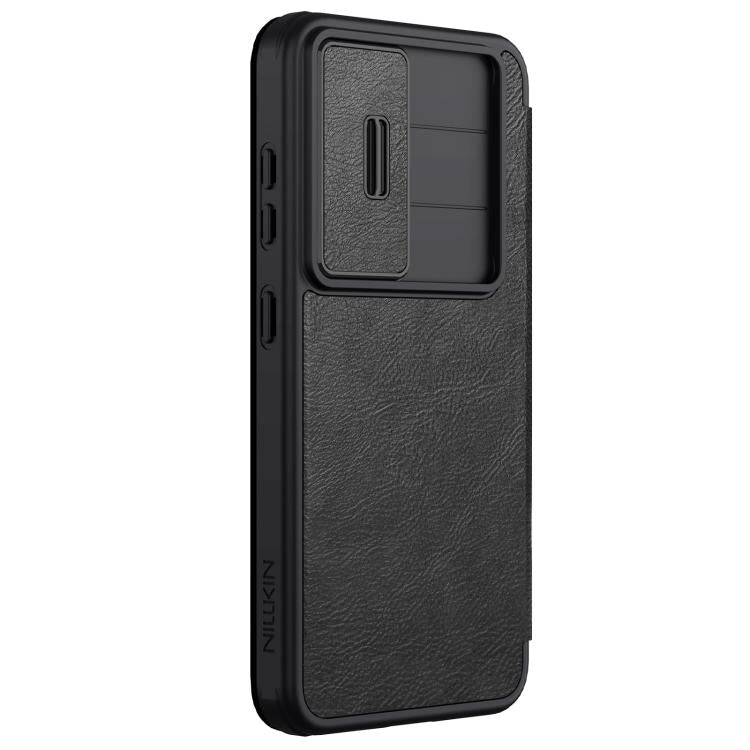For Samsung Galaxy S25+ 5G NILLKIN QIN Series Pro Sliding Camera Cover Design Leather Phone Case(Black) - Galaxy S25+ 5G Cases by NILLKIN | Online Shopping UK | buy2fix
