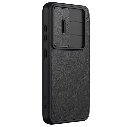 For Samsung Galaxy S25+ 5G NILLKIN QIN Series Pro Sliding Camera Cover Design Leather Phone Case(Black) - Galaxy S25+ 5G Cases by NILLKIN | Online Shopping UK | buy2fix