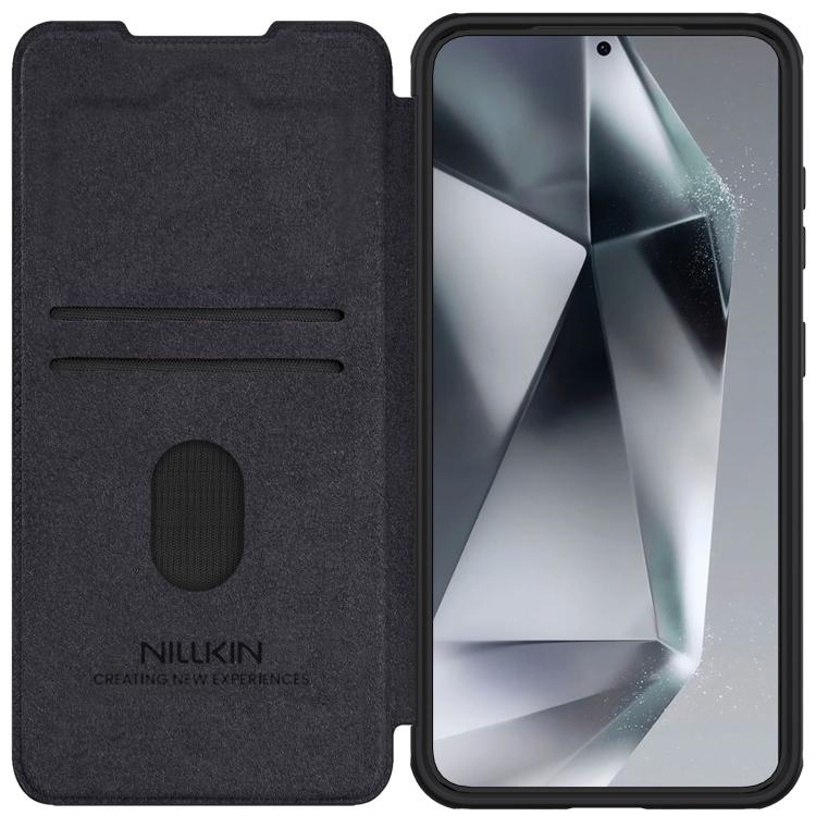 For Samsung Galaxy S25+ 5G NILLKIN QIN Series Pro Sliding Camera Cover Design Leather Phone Case(Black) - Galaxy S25+ 5G Cases by NILLKIN | Online Shopping UK | buy2fix