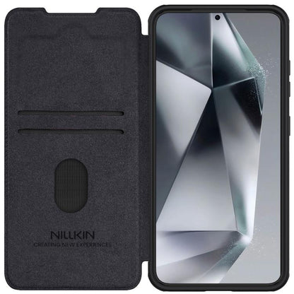 For Samsung Galaxy S25+ 5G NILLKIN QIN Series Pro Sliding Camera Cover Design Leather Phone Case(Black) - Galaxy S25+ 5G Cases by NILLKIN | Online Shopping UK | buy2fix