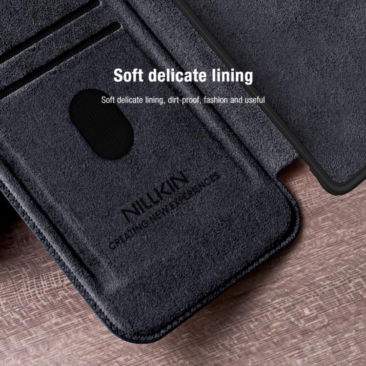 For Samsung Galaxy S25 Ultra 5G NILLKIN QIN Series Pro Sliding Camera Cover Design Leather Phone Case(Black) - Galaxy S25 Ultra 5G Cases by NILLKIN | Online Shopping UK | buy2fix