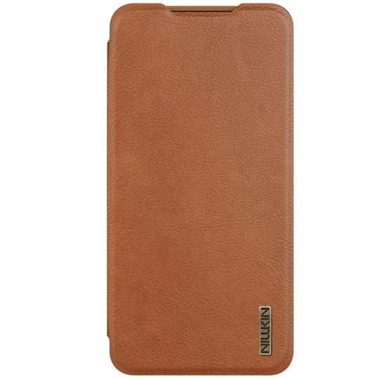 For Samsung Galaxy S25 Edge 5G NILLKIN QIN Series Pro Sliding Camera Cover Design Leather Phone Case(Brown)