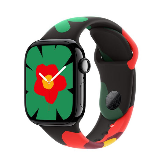 For Apple Watch 46mm / 49mm / 45mm / 44mm Sport Silicone Watch Band(Flower)