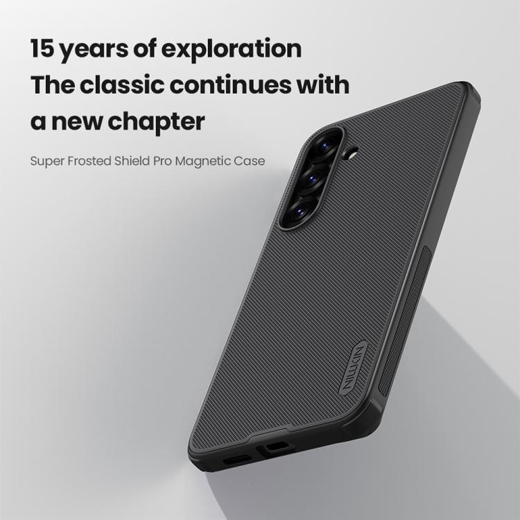 For Samsung Galaxy S25 5G NILLKIN Frosted Shield Pro Magnetic Phone Case(Black) - Galaxy S25 5G Cases by NILLKIN | Online Shopping UK | buy2fix