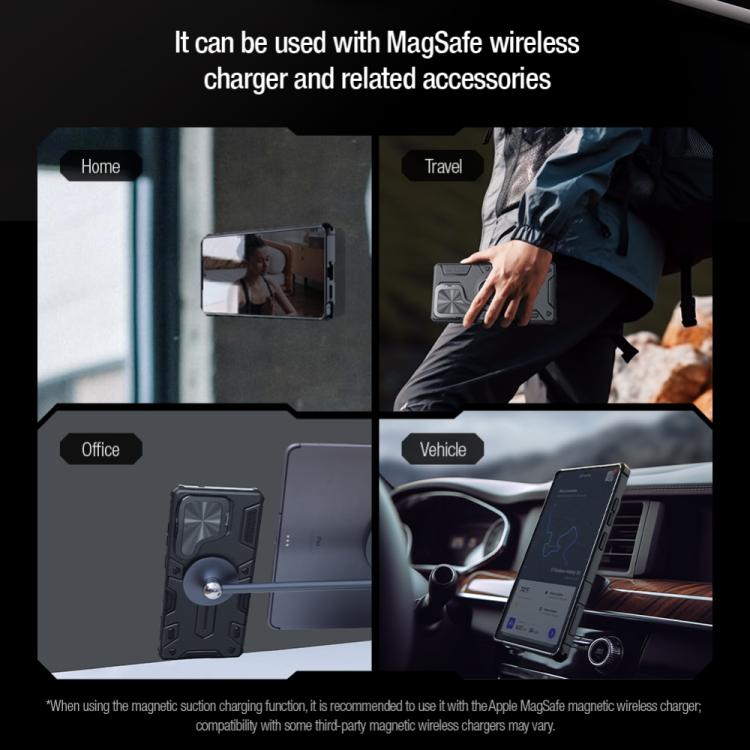 For Samsung Galaxy S25 Ultra 5G NILLKIN Black Rhino Prop MagSafe Magnetic PC Phone Case(Black) - Galaxy S25 Ultra 5G Cases by NILLKIN | Online Shopping UK | buy2fix