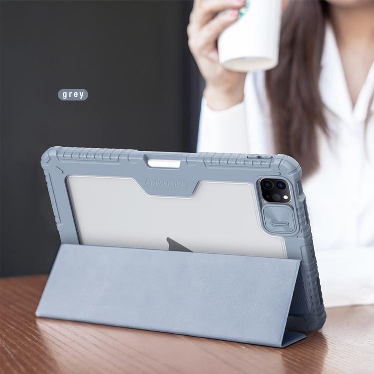 For iPad Air 11 2024 / 2025 NILLKIN Bumper Pro Folding Style Tablet Leather Case(Grey) - iPad Air 11 2025 / 2024 Cases by NILLKIN | Online Shopping UK | buy2fix