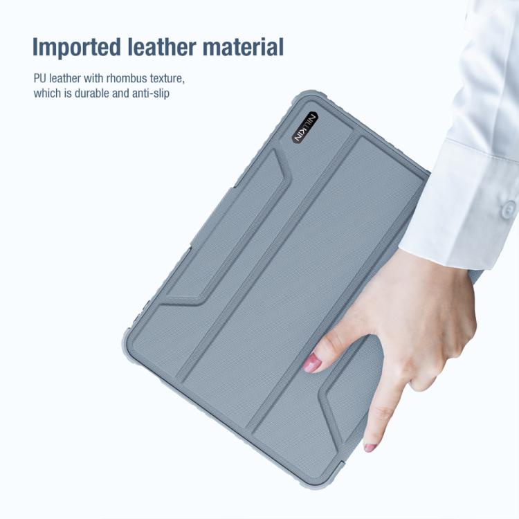 For iPad Air 11 2024 / 2025 NILLKIN Bumper Pro Folding Style Tablet Leather Case(Grey) - iPad Air 11 2025 / 2024 Cases by NILLKIN | Online Shopping UK | buy2fix
