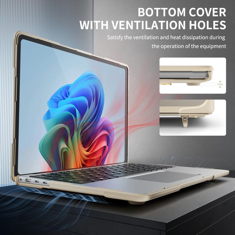 For Microsoft Surface Laptop 7 TPU + PC Two-color Anti-fall Laptop Protective Case(Khaki) - Other by buy2fix | Online Shopping UK | buy2fix