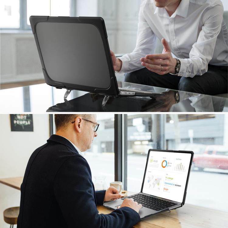 For Microsoft Surface Laptop 7 13.8 inch TPU + PC Two-color Anti-fall Laptop Protective Case(Black) - Other by buy2fix | Online Shopping UK | buy2fix