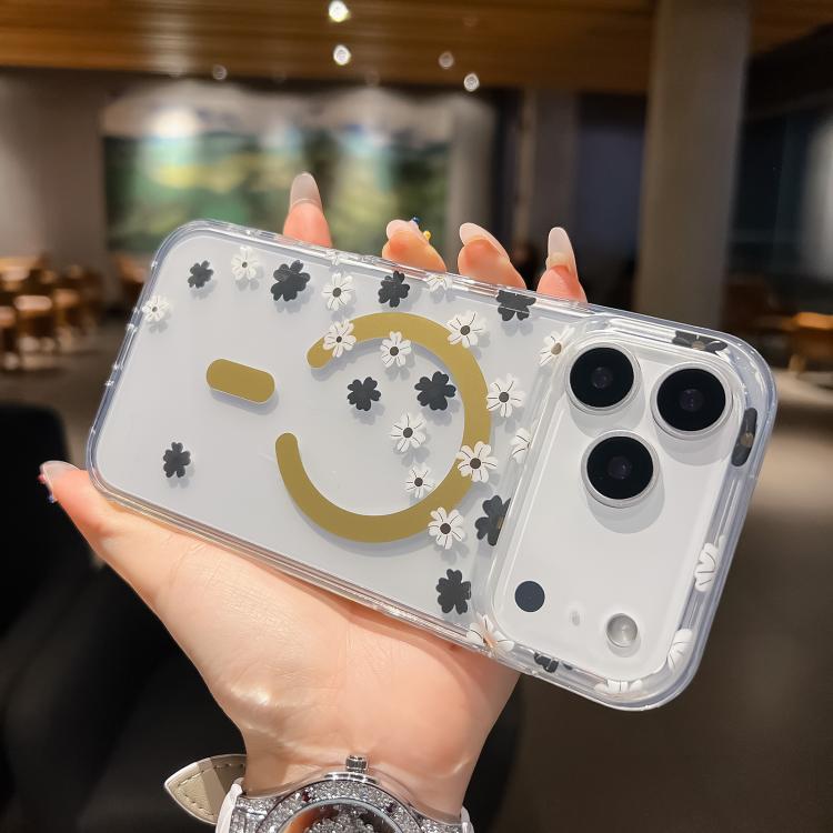 For iPhone 17 Pro Max Dual-side Laminating IMD MagSafe Phone Case(Black and White Daisy) - iPhone 17 Pro Max Cases by buy2fix | Online Shopping UK | buy2fix