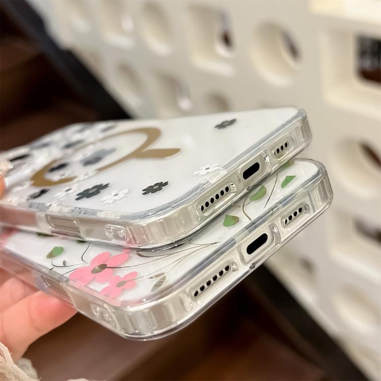 For iPhone 17 Pro Max Dual-side Laminating IMD MagSafe Phone Case(Blue Flowers) - iPhone 17 Pro Max Cases by buy2fix | Online Shopping UK | buy2fix