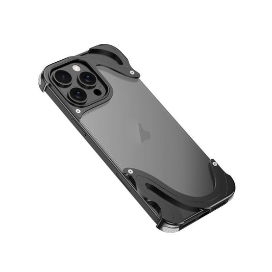 For iPhone 16 Pro Dolphin Metal Hybrid PC Transparent Back Panel Phone Case(Black) - iPhone 16 Pro Cases by buy2fix | Online Shopping UK | buy2fix