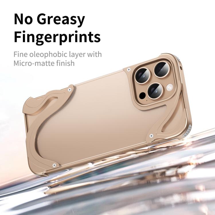 For iPhone 15 Pro Max Dolphin Metal Hybrid PC Transparent Back Panel Phone Case(Titanium) - iPhone 15 Pro Max Cases by buy2fix | Online Shopping UK | buy2fix