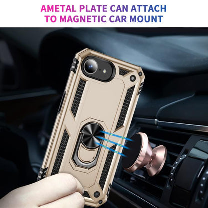 For iPhone 16e Shockproof TPU Hybrid PC Phone Case with Holder(Gold) - iPhone 16e Cases by buy2fix | Online Shopping UK | buy2fix