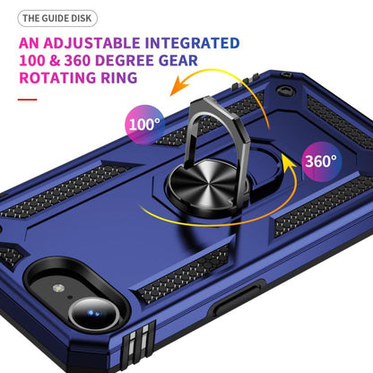 For iPhone 16e Shockproof TPU Hybrid PC Phone Case with Holder(Blue) - iPhone 16e Cases by buy2fix | Online Shopping UK | buy2fix