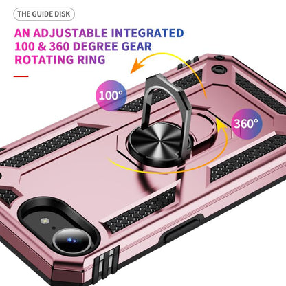 For iPhone 16e Shockproof TPU Hybrid PC Phone Case with Holder(Rose Gold) - iPhone 16e Cases by buy2fix | Online Shopping UK | buy2fix