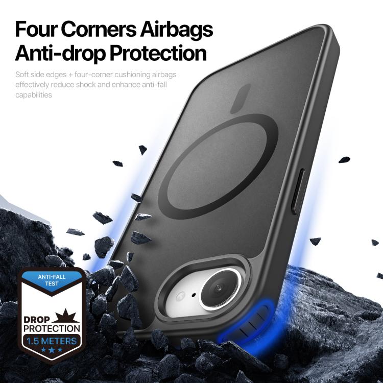 For iPhone 16e DUX DUCIS Yind Series MagSafe TPU Hybrid PC Phone Case(Black) - iPhone 16e Cases by DUX DUCIS | Online Shopping UK | buy2fix