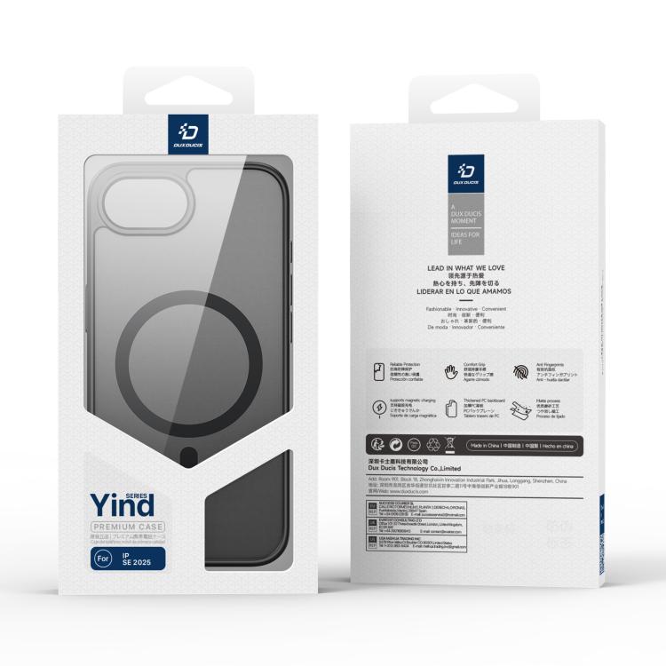 For iPhone 16e DUX DUCIS Yind Series MagSafe TPU Hybrid PC Phone Case(Black) - iPhone 16e Cases by DUX DUCIS | Online Shopping UK | buy2fix