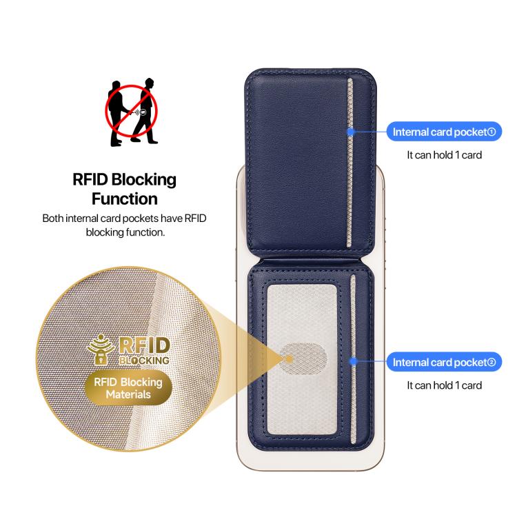DUX DUCIS Neva Series MagSafe Magnetic Holder Card Bag(Blue) - Adhesive Card Holders by DUX DUCIS | Online Shopping UK | buy2fix