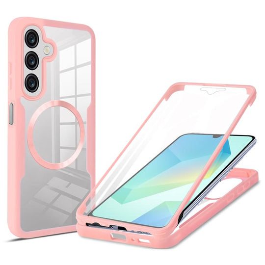 For Samsung Galaxy A16 5G CD Texture MagSafe Phone Case(Pink)