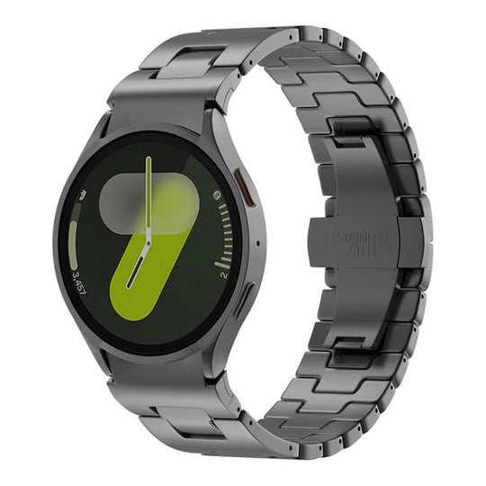 For Samsung Galaxy Watch  7 / 6 / 5 / 4 Quick Release Button H Shaped Stainless Steel Watch Band(Grey)