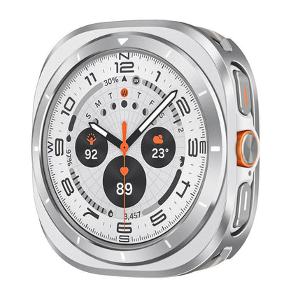 For Samsung Galaxy Watch Ultra 47mm Aluminum Alloy Metal PC Watch Protective Case(Silver Orange) - Watch Cases by buy2fix | Online Shopping UK | buy2fix