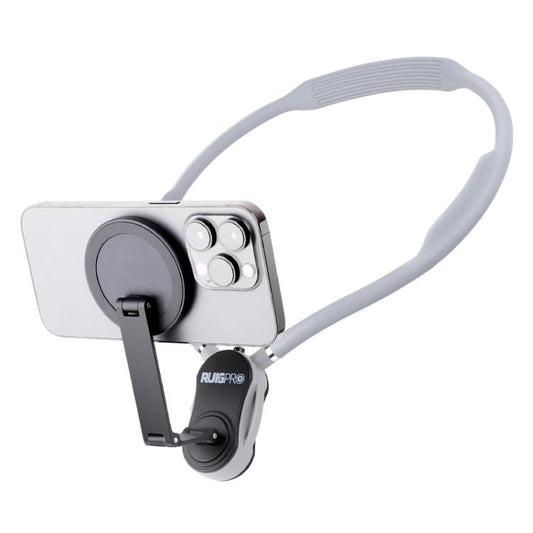 RUIGPRO Magnetic Neck Mount Anti-shake Phone Bracket(Grey) - Holder by RUIGPRO | Online Shopping UK | buy2fix