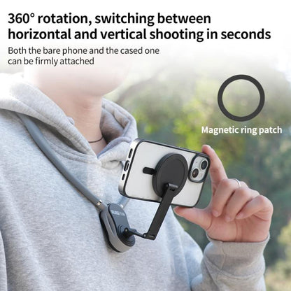 RUIGPRO Magnetic Neck Mount Anti-shake Phone Bracket(Grey) - Holder by RUIGPRO | Online Shopping UK | buy2fix