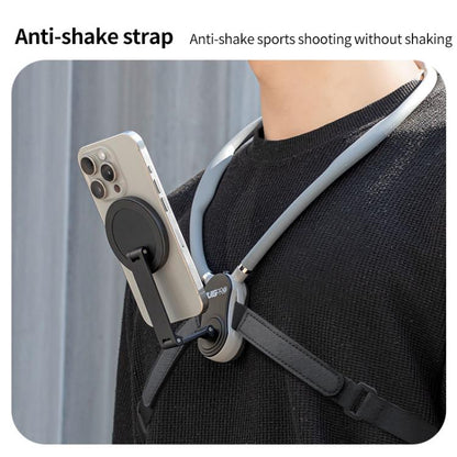 RUIGPRO Magnetic Neck Mount Anti-shake Phone Bracket(Grey) - Holder by RUIGPRO | Online Shopping UK | buy2fix