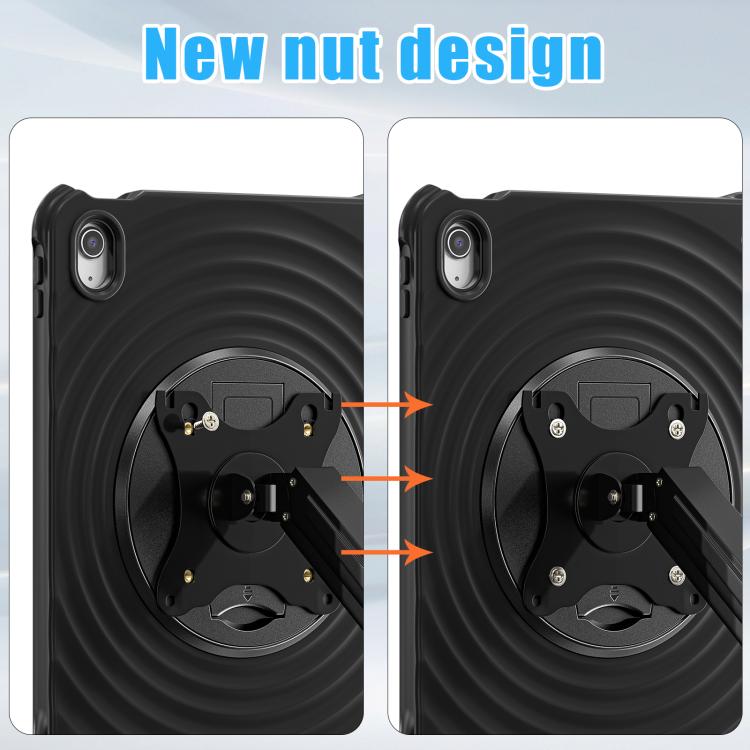 For iPad 2025 / 2022 Holder Silicone Hybrid PC Tablet Case(Black) - iPad 2025 / 2022 Cases by buy2fix | Online Shopping UK | buy2fix