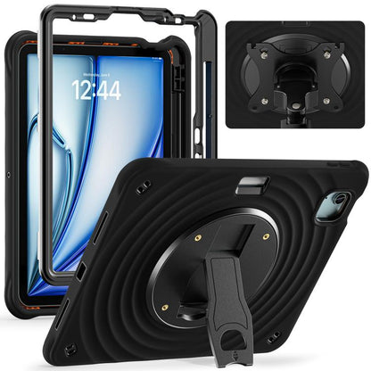 For iPad Air 11 2025 / 2024 / Pro 11 2022 Holder Silicone Hybrid PC Tablet Case(Black) - iPad Air 11 2025 / 2024 Cases by buy2fix | Online Shopping UK | buy2fix