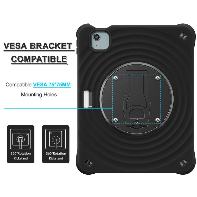 For iPad Air 11 2025 / 2024 / Pro 11 2022 Holder Silicone Hybrid PC Tablet Case(Black) - iPad Air 11 2025 / 2024 Cases by buy2fix | Online Shopping UK | buy2fix