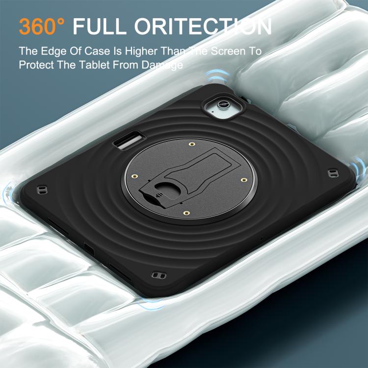 For iPad Air 11 2025 / 2024 / Pro 11 2022 Holder Silicone Hybrid PC Tablet Case(Black) - iPad Air 11 2025 / 2024 Cases by buy2fix | Online Shopping UK | buy2fix