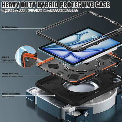 For iPad Air 11 2025 / 2024 / Pro 11 2022 Holder Silicone Hybrid PC Tablet Case(Black) - iPad Air 11 2025 / 2024 Cases by buy2fix | Online Shopping UK | buy2fix