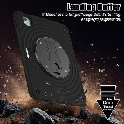 For iPad Air 11 2025 / 2024 / Pro 11 2022 Holder Silicone Hybrid PC Tablet Case(Black) - iPad Air 11 2025 / 2024 Cases by buy2fix | Online Shopping UK | buy2fix