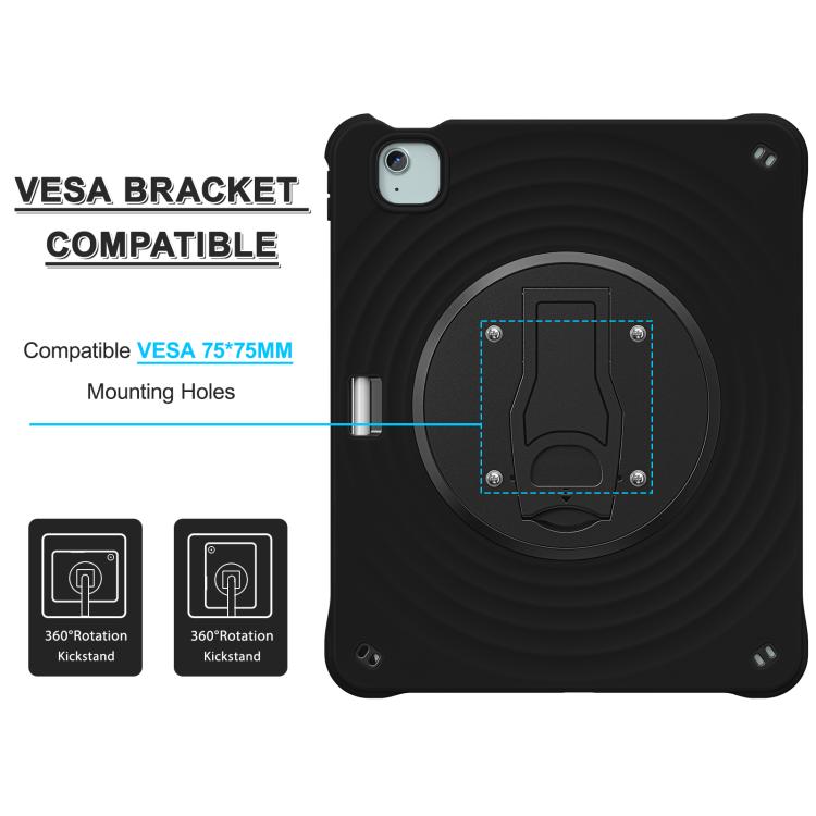 For iPad Air 13 2024 / 2025 Holder Silicone Hybrid PC Tablet Case(Black) - iPad Air 13 2025 / 2024 Cases by buy2fix | Online Shopping UK | buy2fix